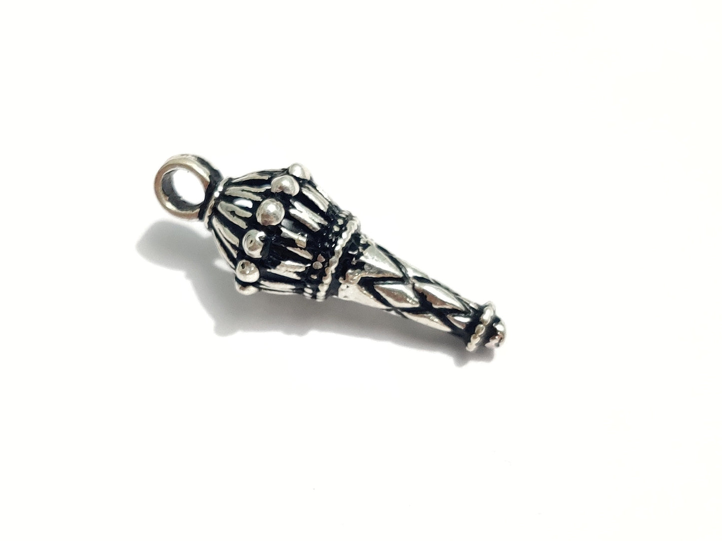 925 Sterling Silver Hanuman Gada Pendant Necklace, Handcrafted Spiritual Jewelry