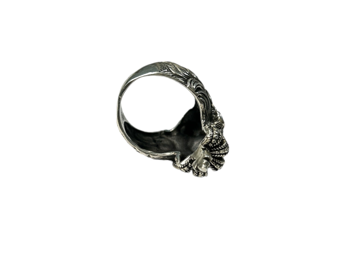 925 Sterling Silver Lion Ring, US Size 10.5, Bold Mens Statement Ring Gift