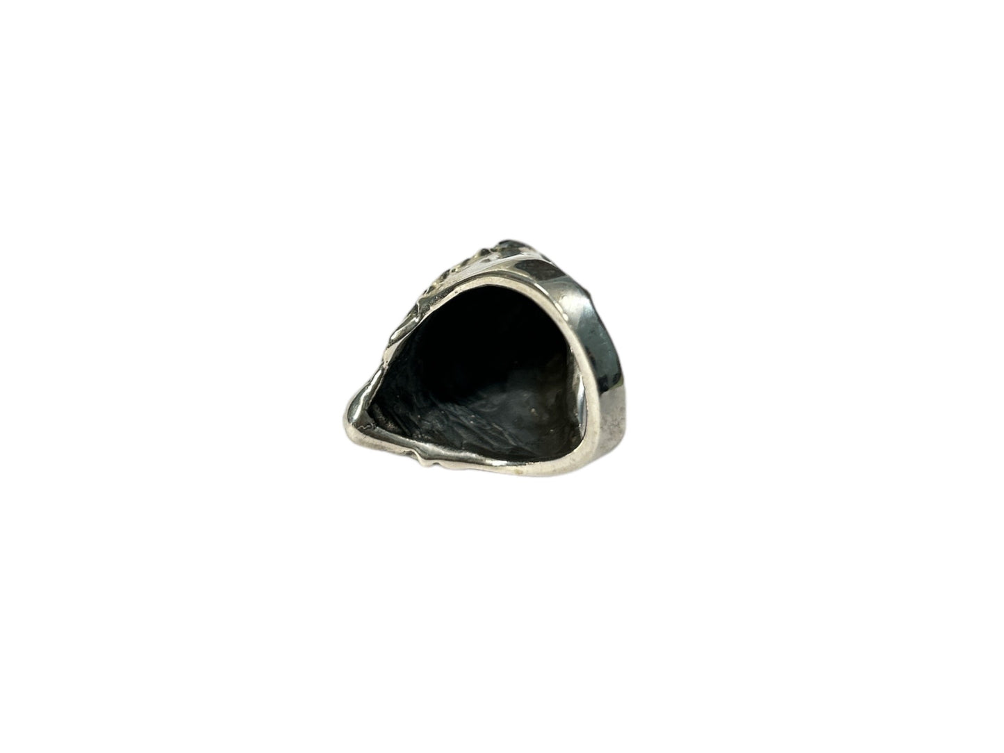 925 Sterling Silver Lion Ring US Size 8, Turquoise Eyes Bold Mens Statement Ring