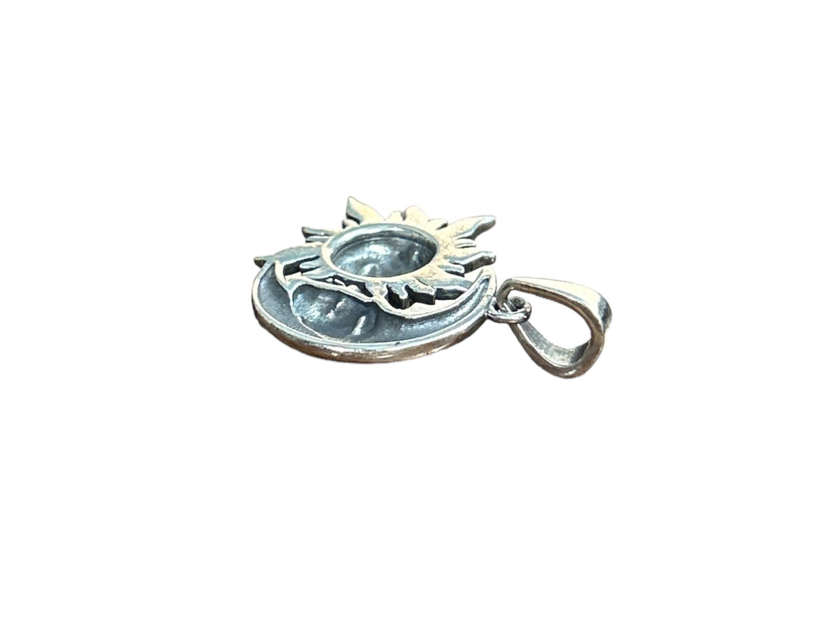 925 Sterling Silver Sun and Moon Pendant Necklace, Celestial Balance Jewelry, Spiritual Cosmic Gift