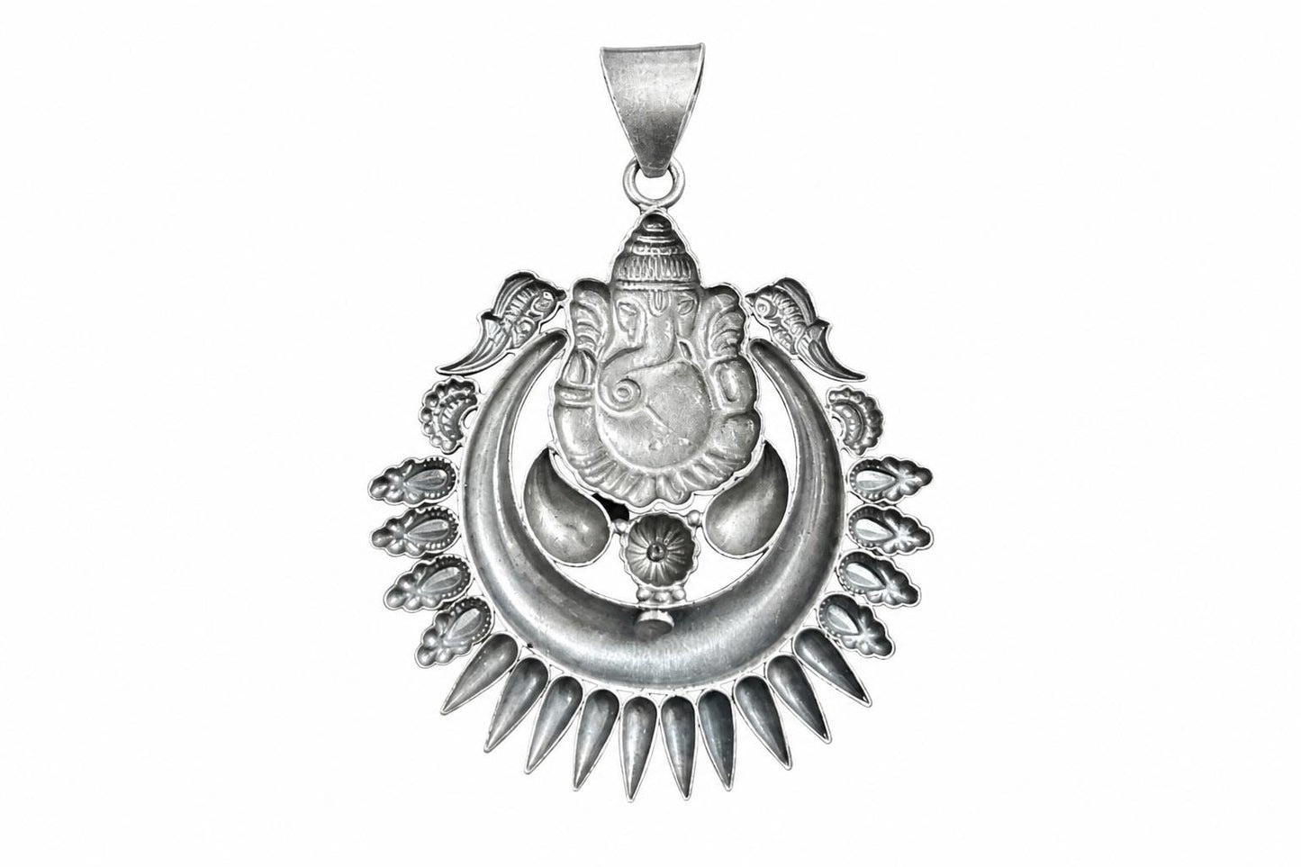 925 Sterling Silver Ganesha Pendant Oxidized Silver Lord Ganesha Hindu Spiritual Jewelry Ganpati Elephant God Gift for Her