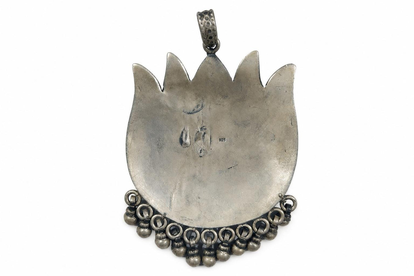 925 Sterling Silver Elephant Pendant Oxidized Antique Large Statement Ethnic Indian Lotus Jewelry Gift for Her Women Indian Pendants