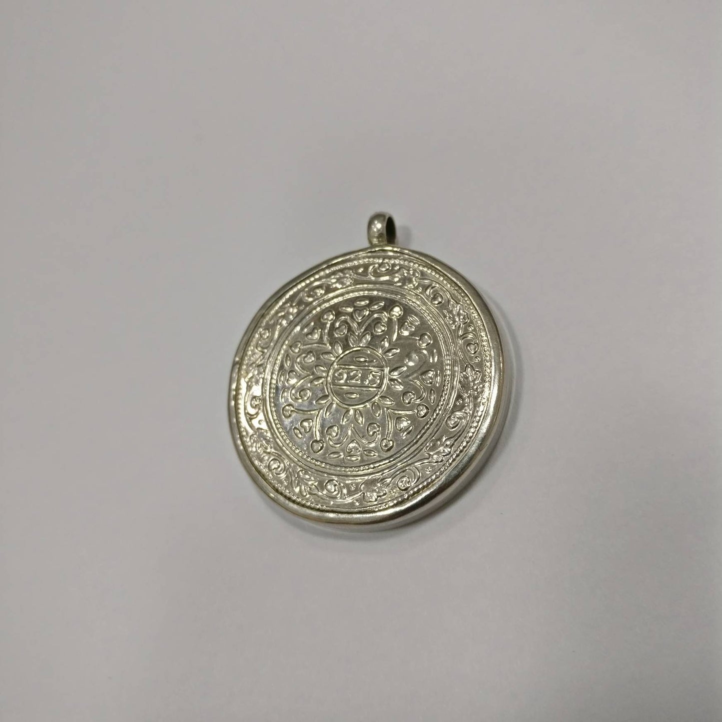925 Sterling Silver Sai Baba Pendant Necklace, Glass Framed Spiritual Guru Jewelry, Divine Blessings Gift