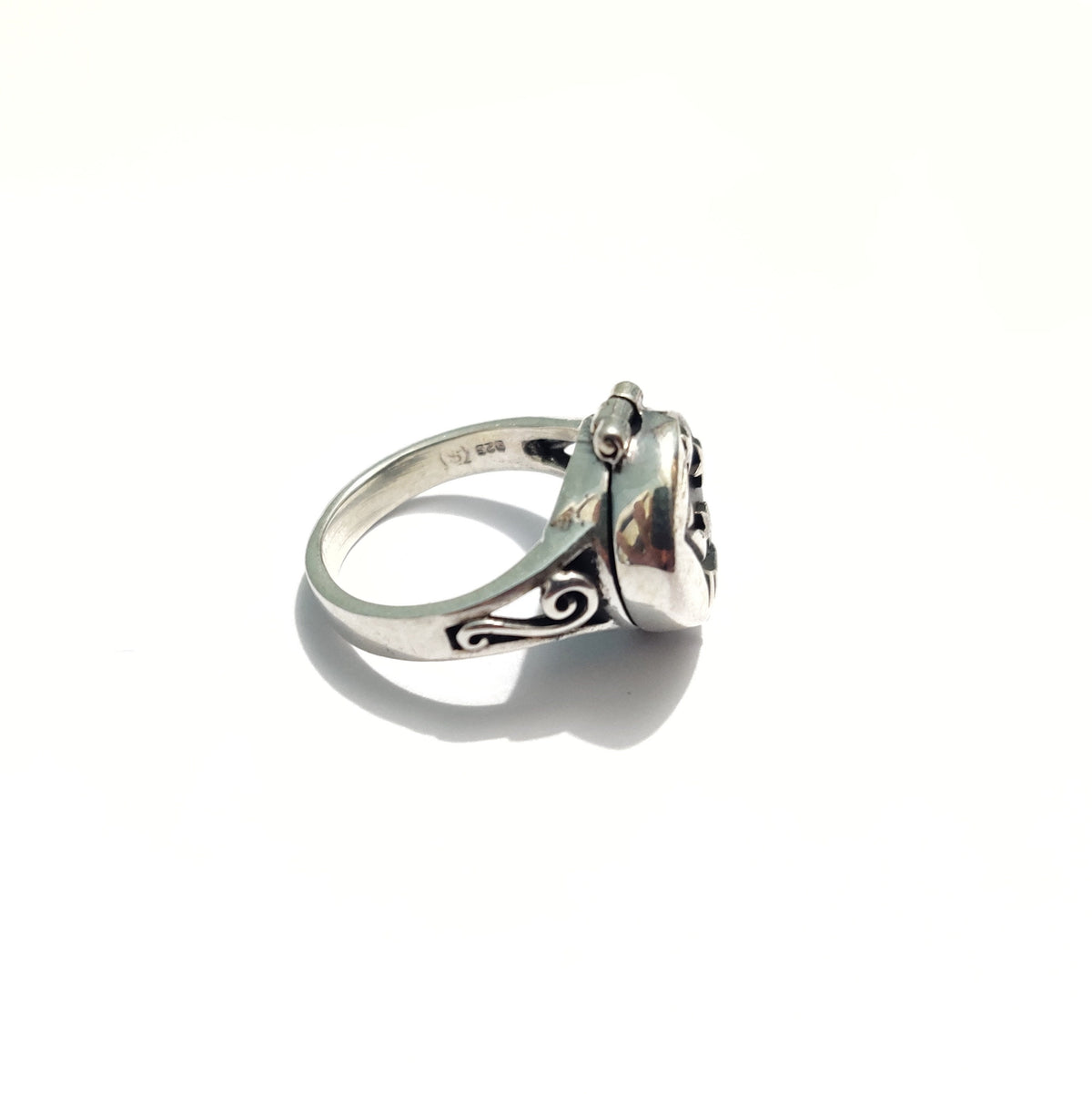 Handmade 925 Sterling Silver Box Ring with Hidden Compartment, Unique Artisan Jewelry