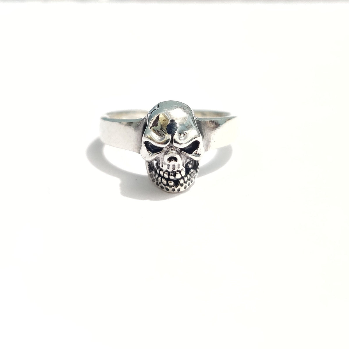 Handmade 925 Sterling Silver Skull Ring, Gothic Biker Punk Jewelry Gift