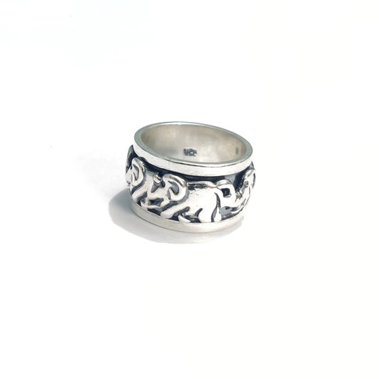 925 Sterling Silver Elephant Spinner Ring • Handmade Fidget Ring • Unique Elephant Jewelry • Boho Gift for Men & Women