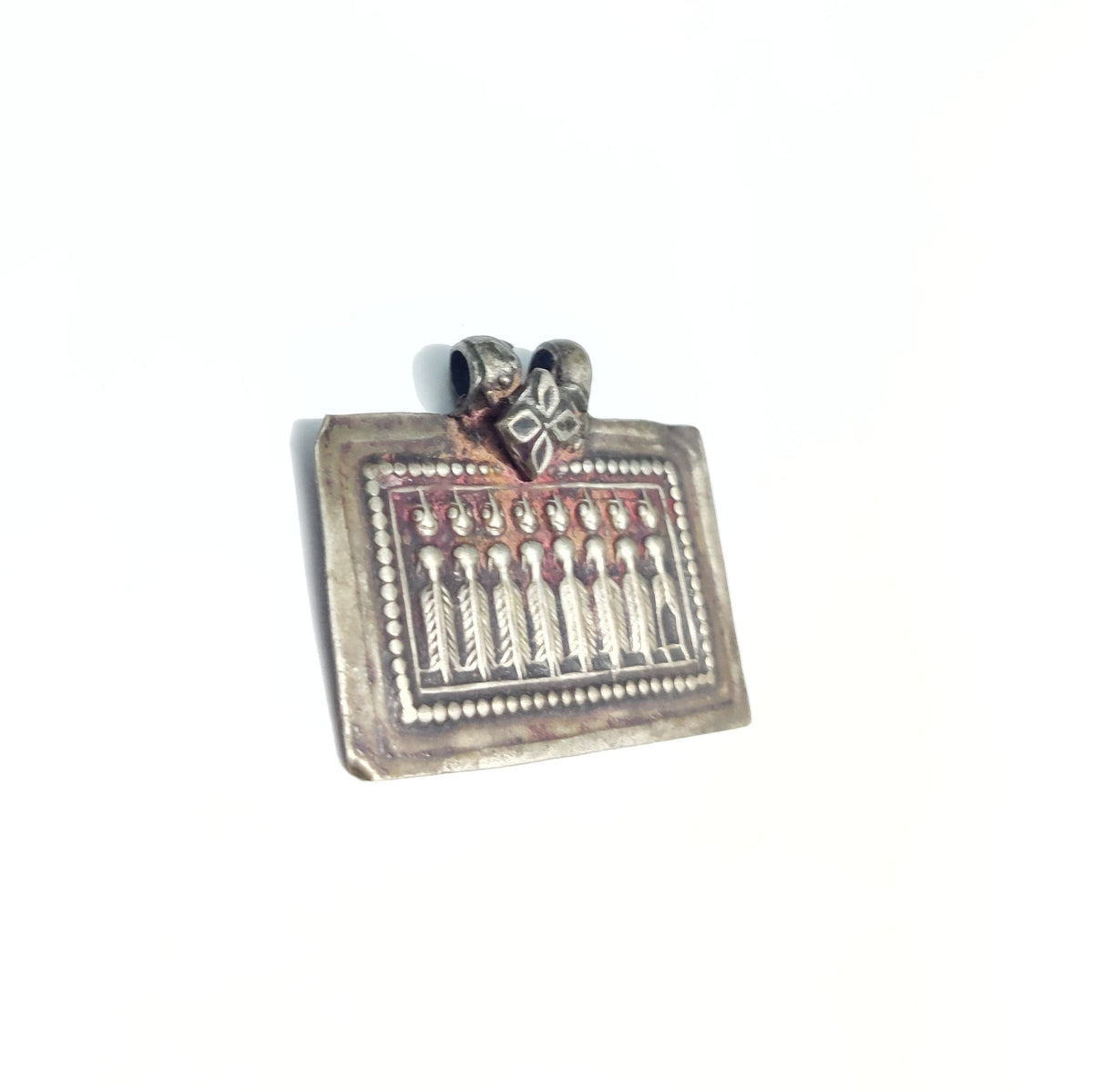 Vintage 1950s Old Silver Seven Sisters Hindu Goddess Pendant, Tribal Jewelry