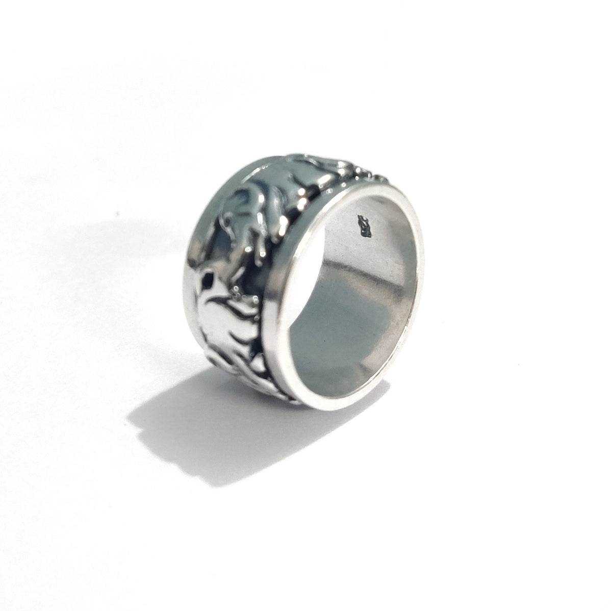 Handmade 925 Sterling Silver Elephant Ring, Spinner/Fidget Elephant Jewelry