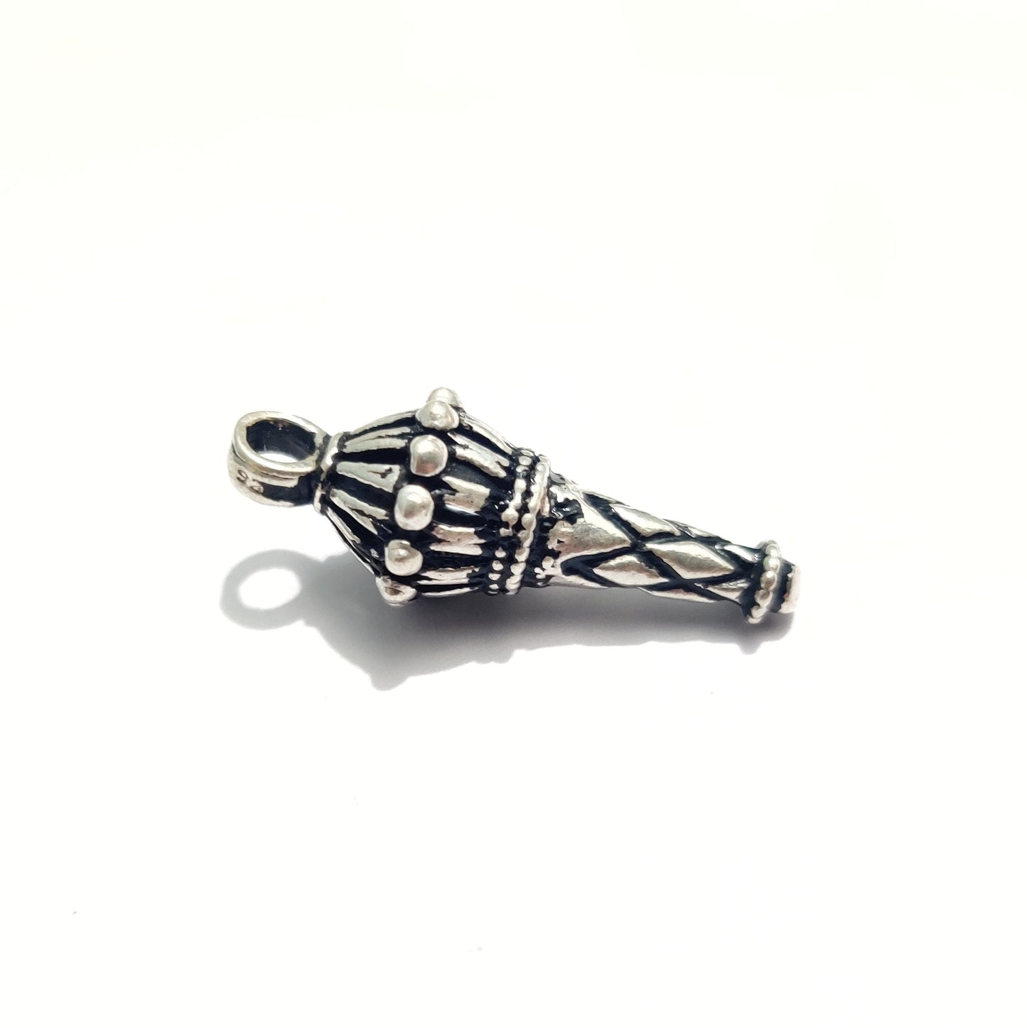 925 Sterling Silver Hanuman Gada Pendant Necklace, Handcrafted Spiritual Jewelry