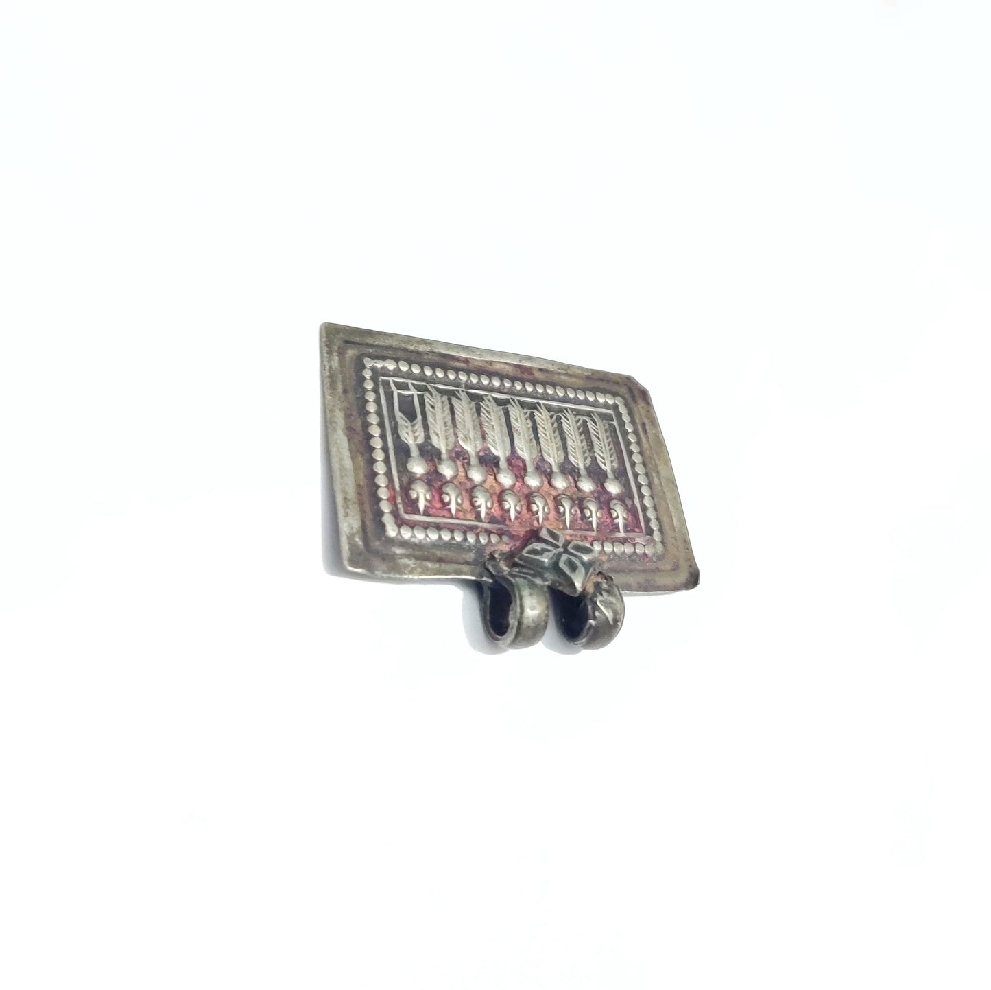 Vintage 1950s Old Silver Seven Sisters Hindu Goddess Pendant, Tribal Jewelry