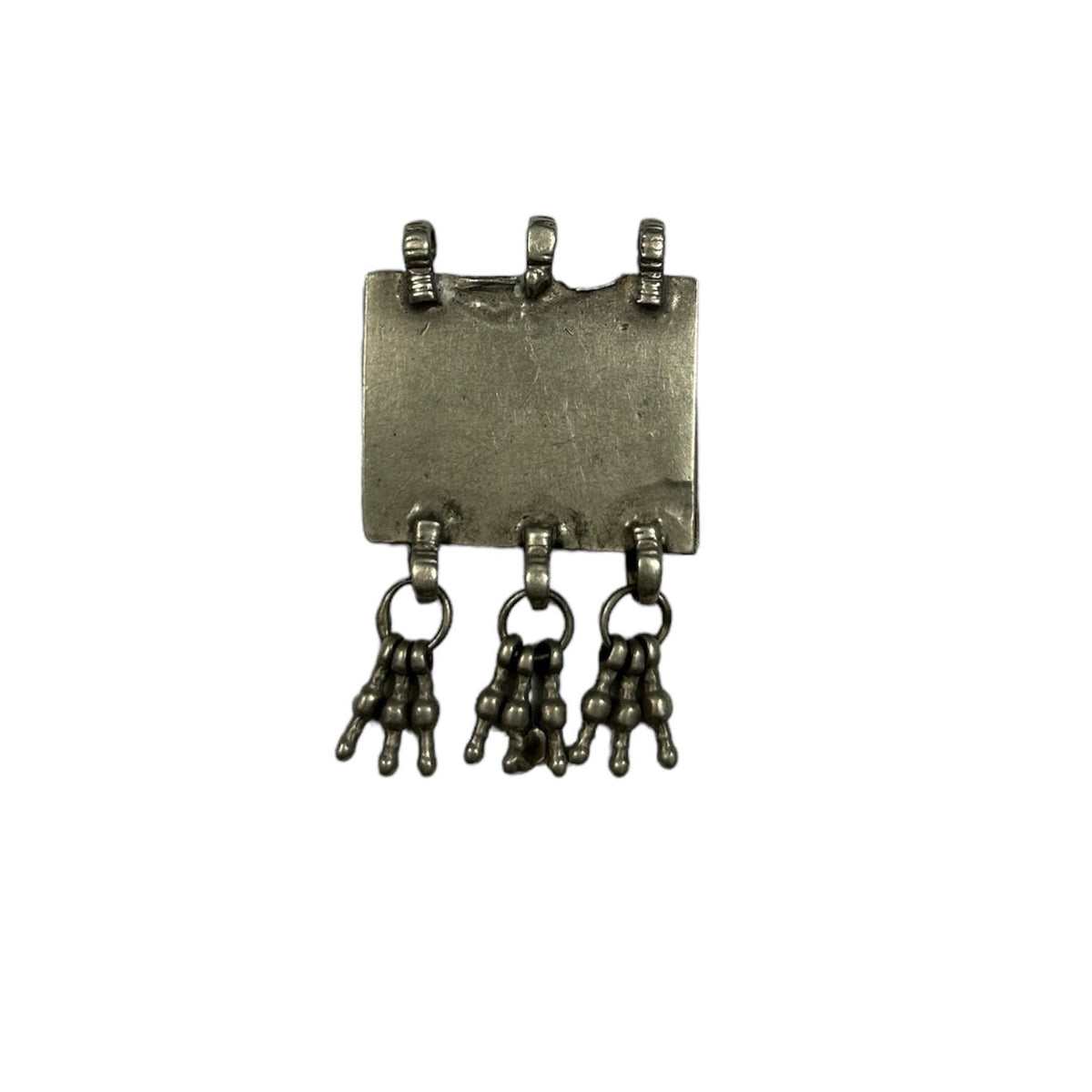 Vintage 1990s 925 Sterling Silver Tribal Amulet Pendant with Bells, Handmade Jewelry