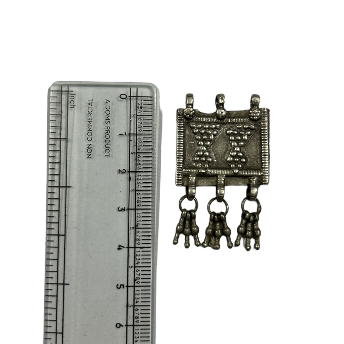 Vintage 1990s 925 Sterling Silver Tribal Amulet Pendant with Bells, Handmade Jewelry