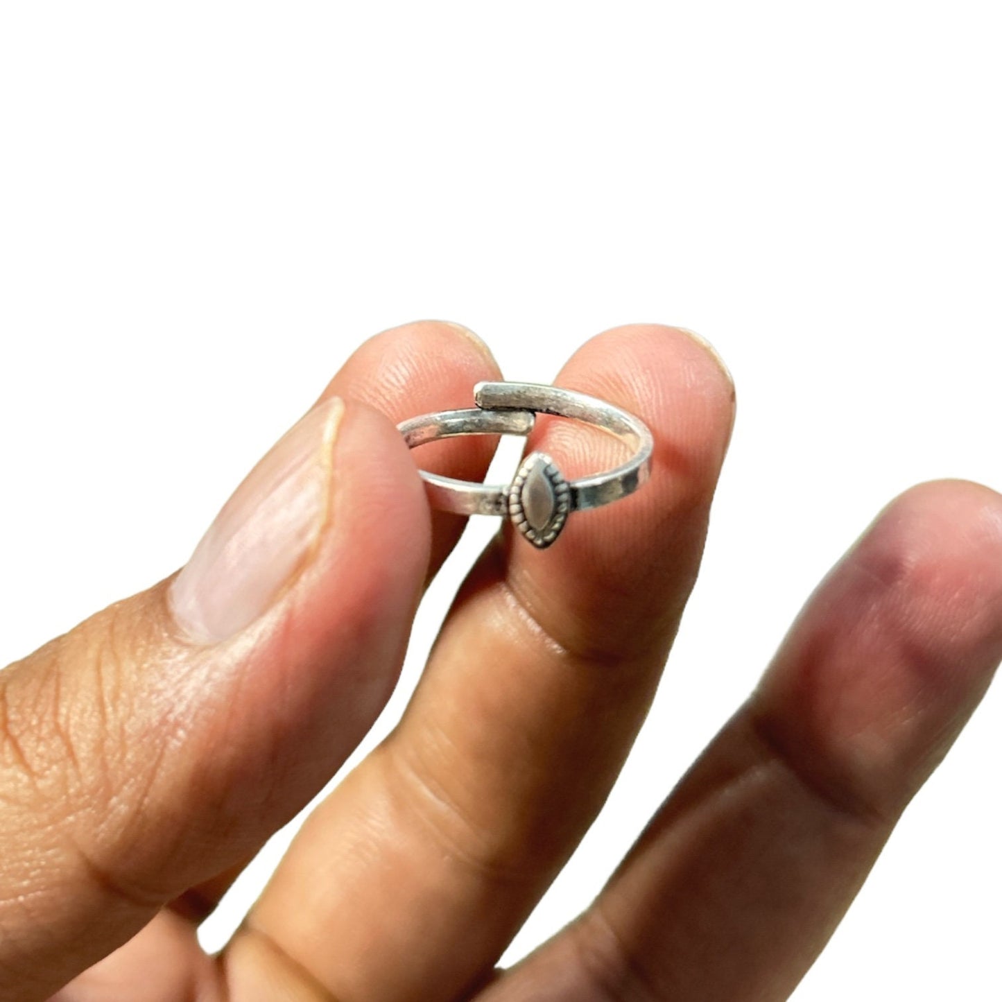 Adjustable Sterling Silver Floral Rings, Lotus Leaf Filigree Bloom Vine Twist & Oval