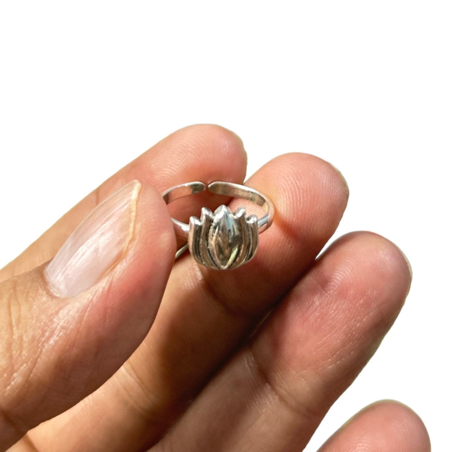 Adjustable Sterling Silver Floral Rings, Daisy Mandala Leaf Tulip & Classic Flower Jewelry