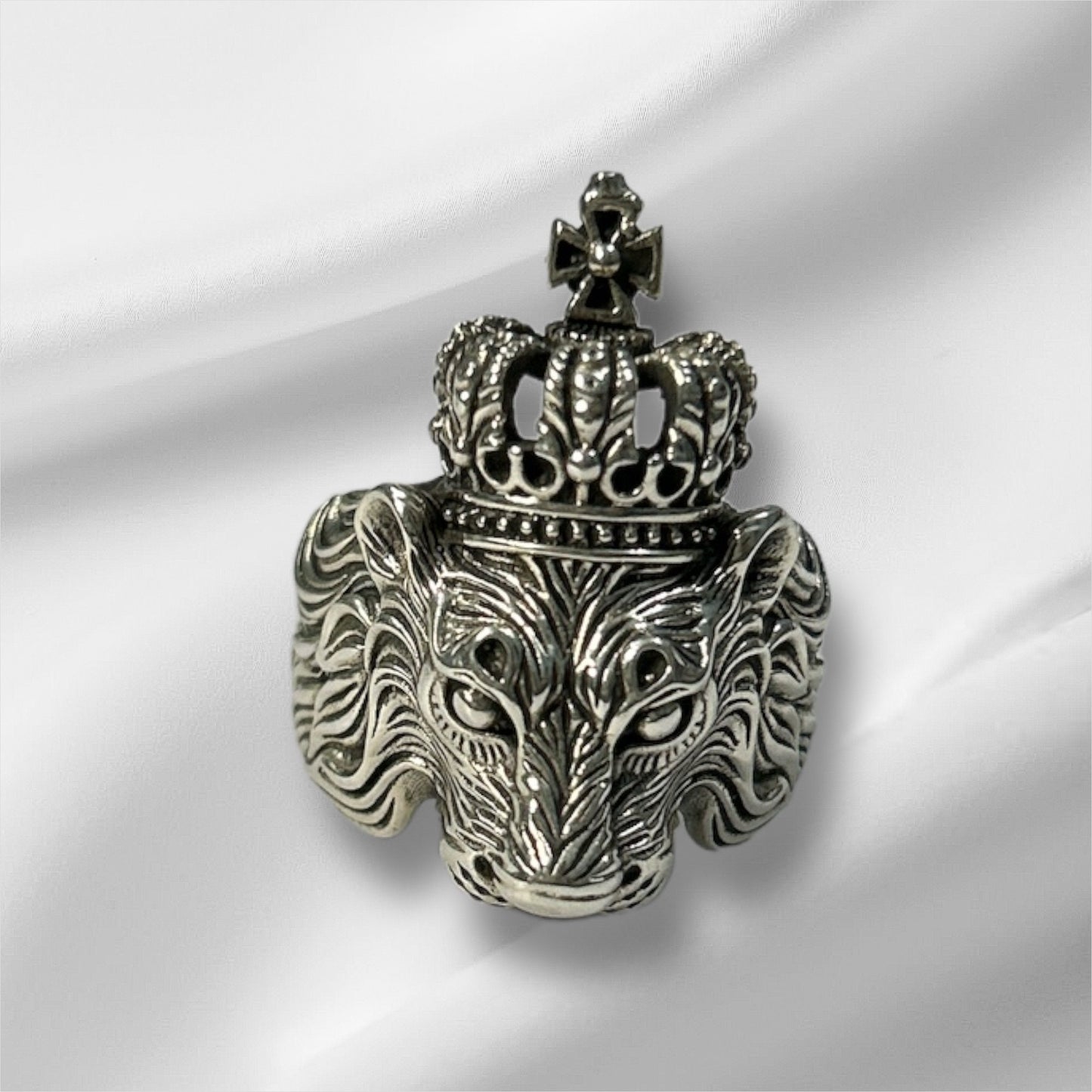 925 Sterling Silver Lion Ring, US Size 10.5, Bold Mens Statement Ring Gift