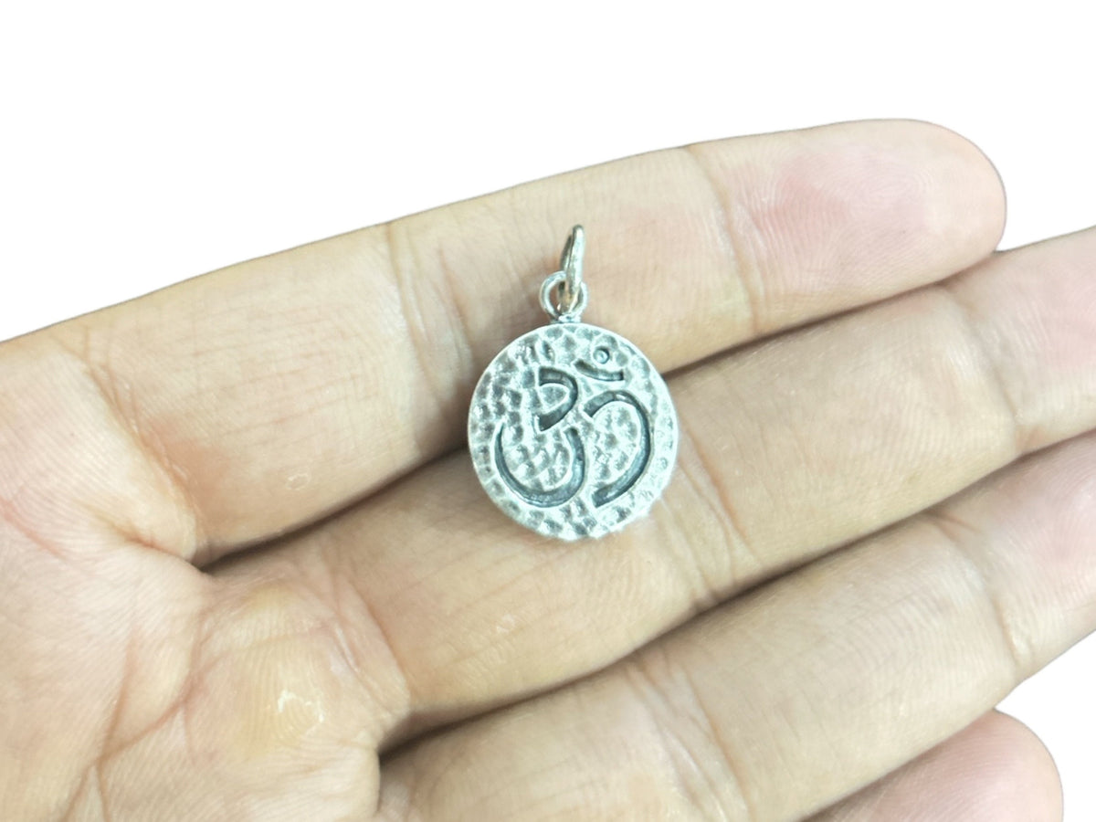 Handmade 925 Sterling Silver Om Pendant Necklace, Spiritual Yoga Jewelry Gift