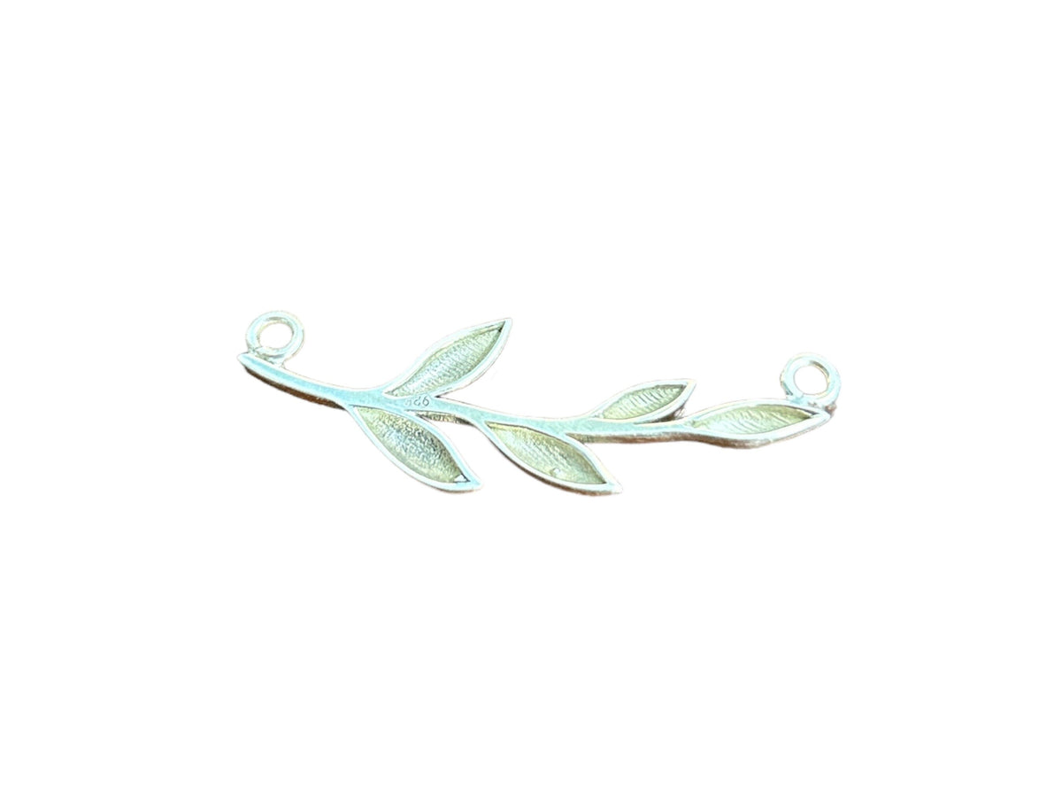 Sterling Silver Leaf Connector Pendant, Handmade Nature Jewelry, Botanical Charm, Elegant Wear
