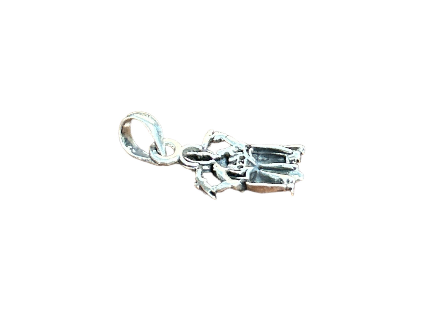 Sterling silver Ganesha pendant, detailed Ganpati charm necklace, Hindu god jewelry