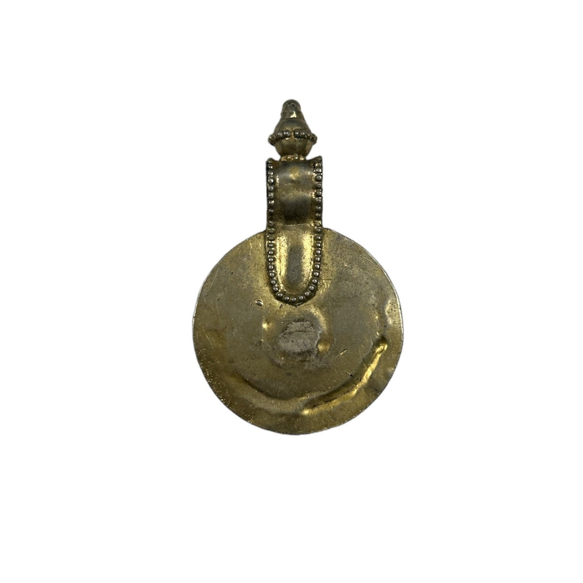 Vintage High Grade Old Silver Rajasthani Amulet Pendant with Glass Stones, Tribal Jewelry