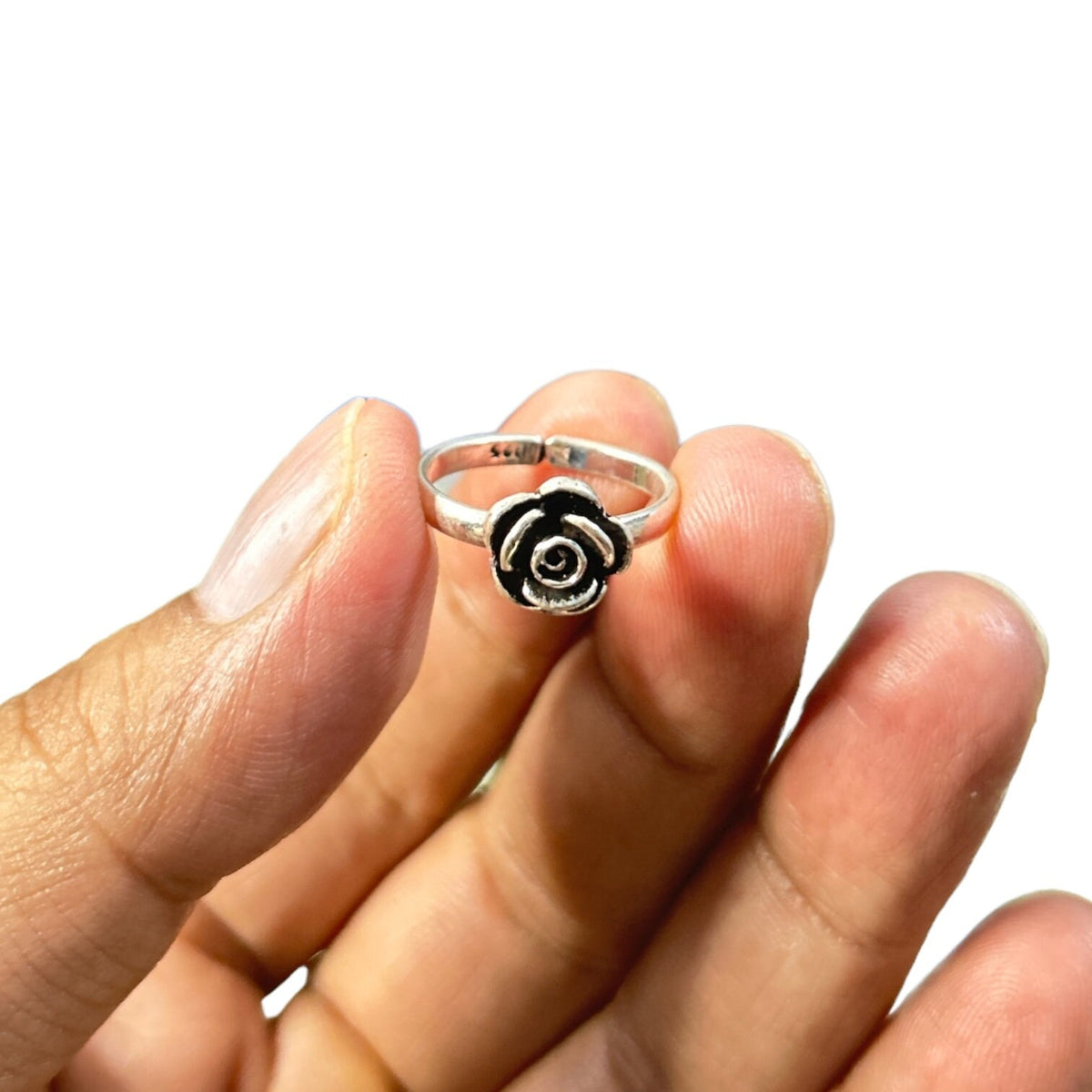 Adjustable 925 Sterling Silver Boho Rings, Flower Mandala Sunburst & Vintage Rose