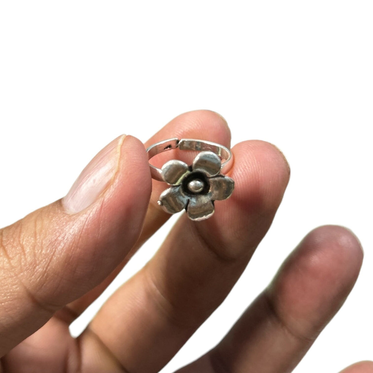 Adjustable Sterling Silver Floral Rings, Daisy Mandala Leaf Tulip & Classic Flower Jewelry