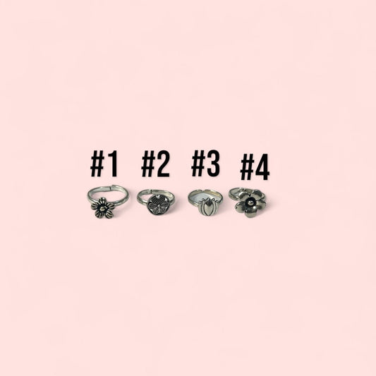 Sterling Silver Adjustable Floral Rings • Daisy, Mandala, Leaf & Tulip Designs • Classic Flower Jewelry • Botanical Boho Statement Rings • Gift for Her