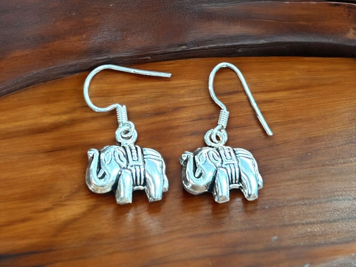 925 Sterling Silver Elephant Earrings, Elephant Charm Dangle Earrings, Elephant Charm, Elephant Pendant, Simple Earrings, Gifts for her
