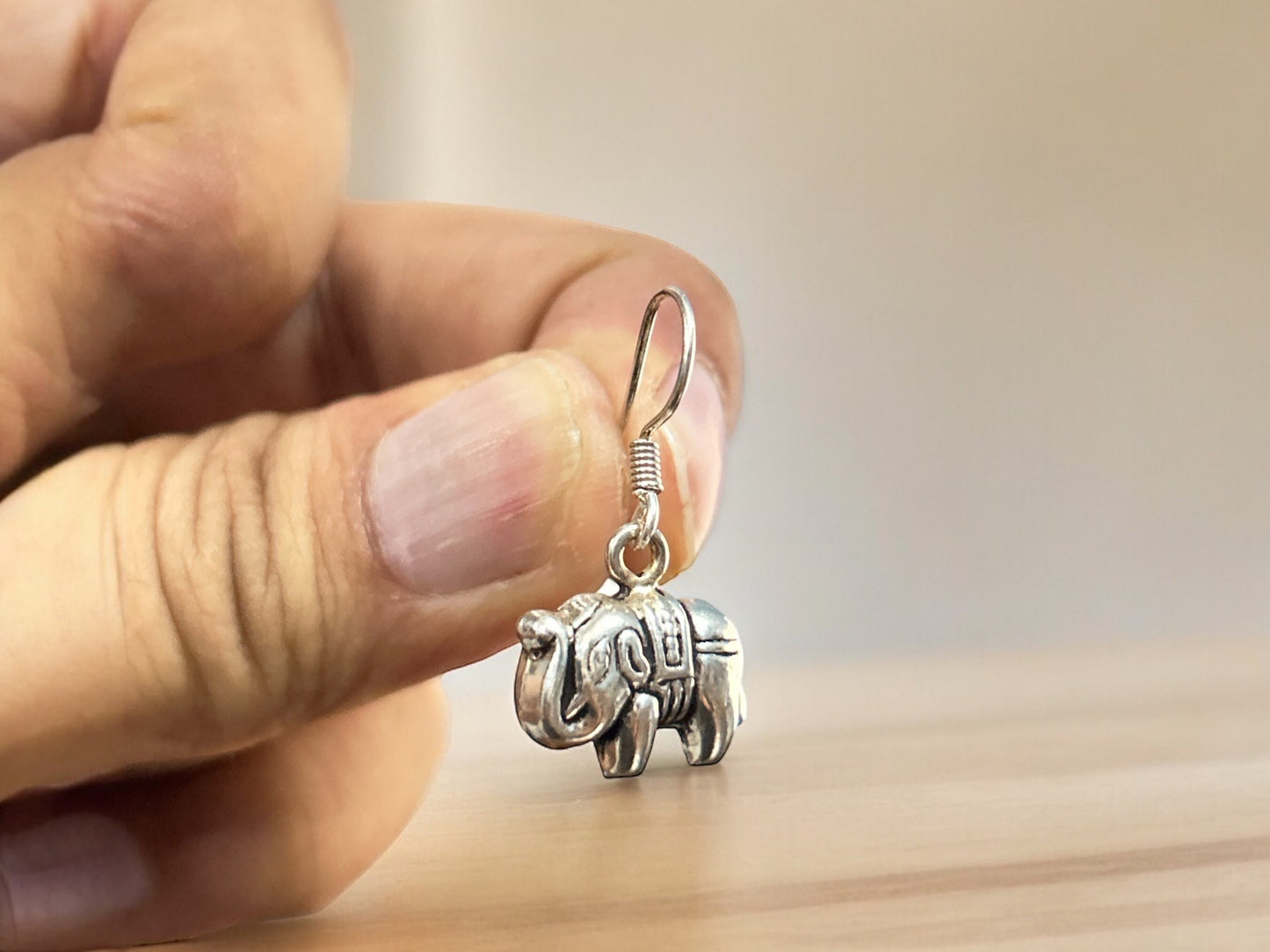 925 Sterling Silver Elephant Earrings, Elephant Charm Dangle Earrings, Elephant Charm, Elephant Pendant, Simple Earrings, Gifts for her