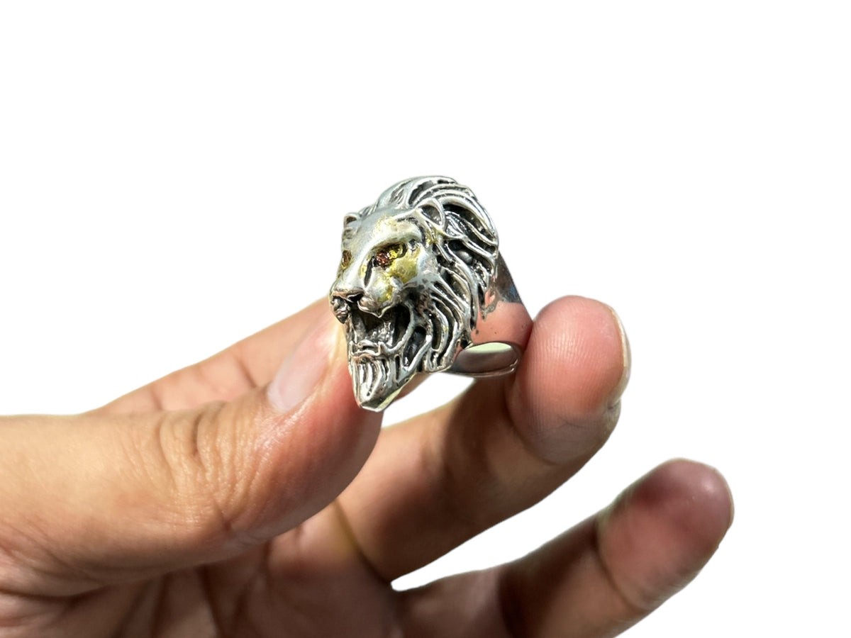 Royal 925 Sterling Silver Lion Ring, US Size 8, Mens Jewelry Gift