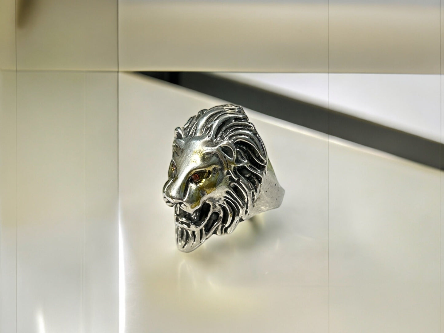 Royal 925 Sterling Silver Lion Ring, US Size 8, Mens Jewelry Gift