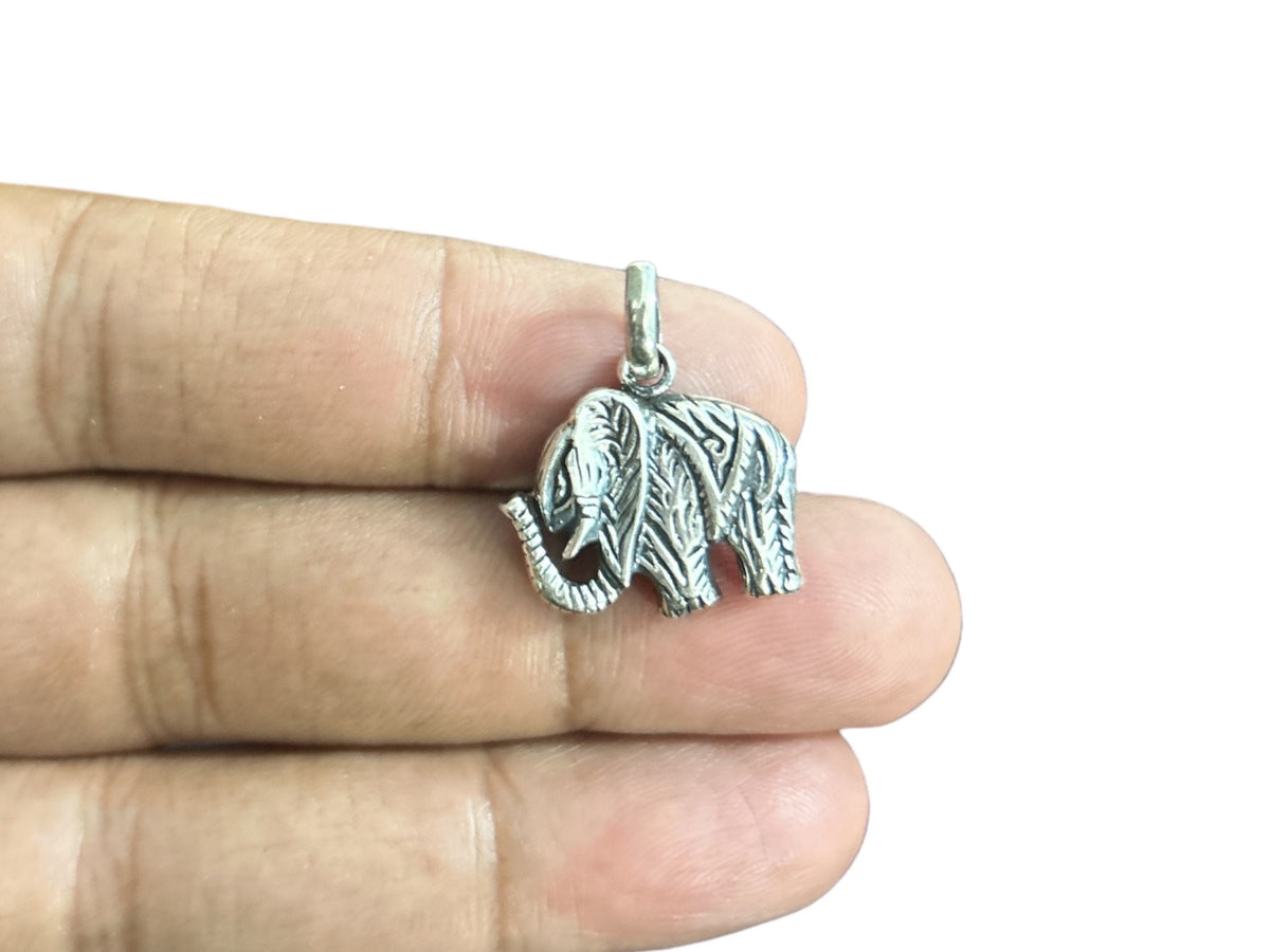 Minimalist 925 Sterling Silver Elephant Pendant, Handmade Animal Charm Jewelry