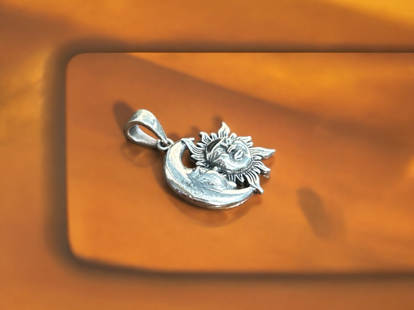 925 Sterling Silver Sun and Moon Pendant Necklace, Celestial Balance Jewelry, Spiritual Cosmic Gift