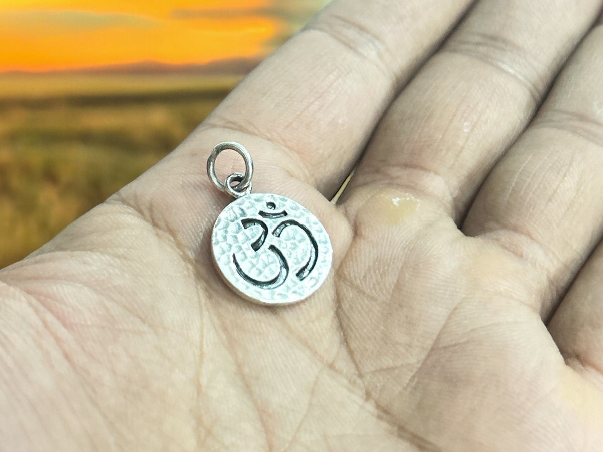 Handmade 925 Sterling Silver Om Pendant Necklace, Spiritual Yoga Jewelry Gift