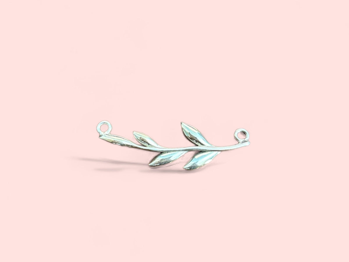 Sterling Silver Leaf Connector Pendant, Handmade Nature Jewelry, Botanical Charm, Elegant Wear