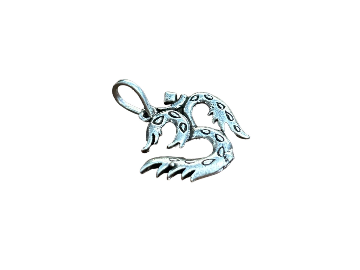 Sterling Silver Om Pendant Necklace, 925 Handmade Spiritual Jewelry, Meditation Symbol Gift, Hindu Yoga Charm, Peaceful Minimalist Necklace