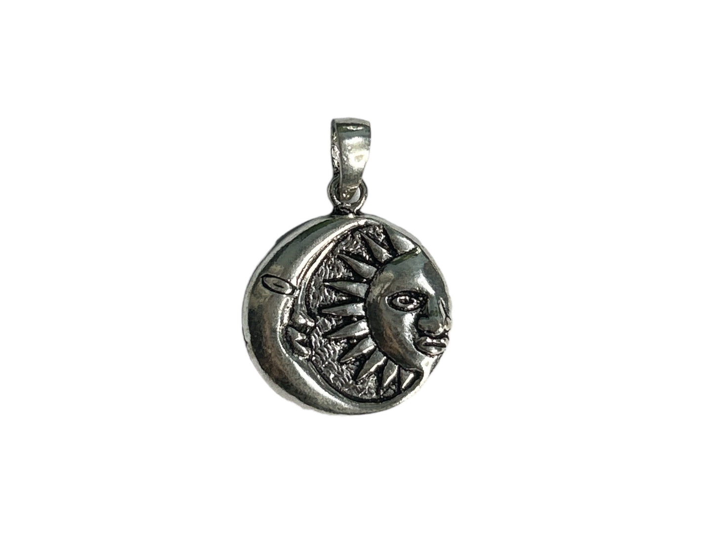 925 Sterling Silver Sun and Moon Pendant Necklace, Celestial Spiritual Jewelry