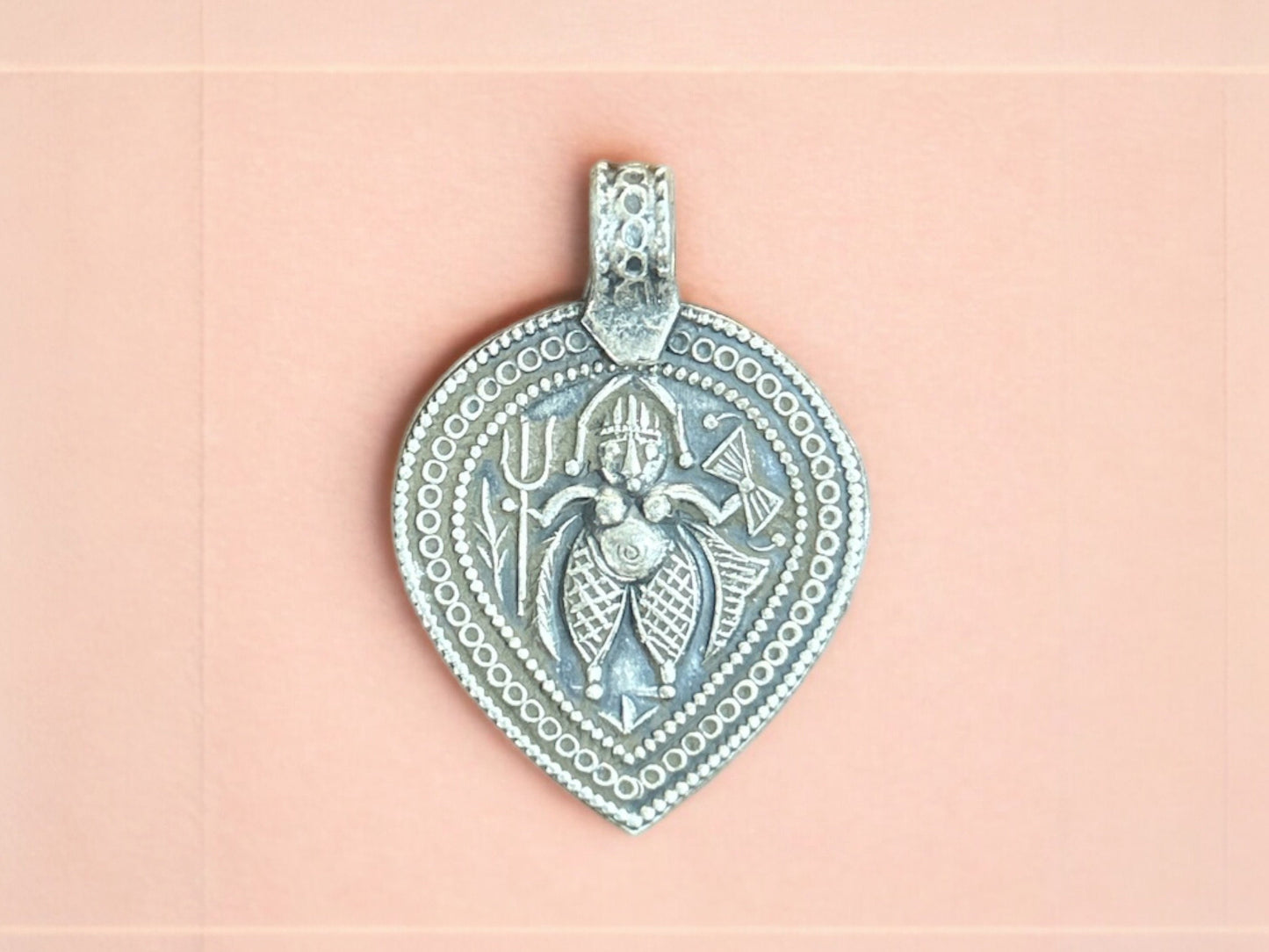 925 Sterling Silver Shiva Pendant  Oxidized Vintage Lord Shiva Charm  Hindu Spiritual Jewelry  Trishula Damaru Amulet  Spiritual Gift