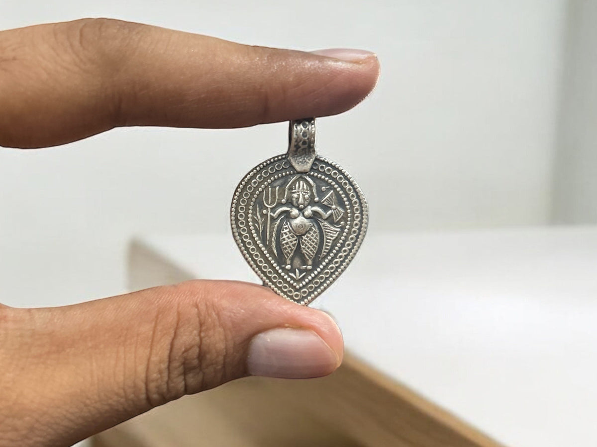 925 Sterling Silver Shiva Pendant  Oxidized Vintage Lord Shiva Charm  Hindu Spiritual Jewelry  Trishula Damaru Amulet  Spiritual Gift
