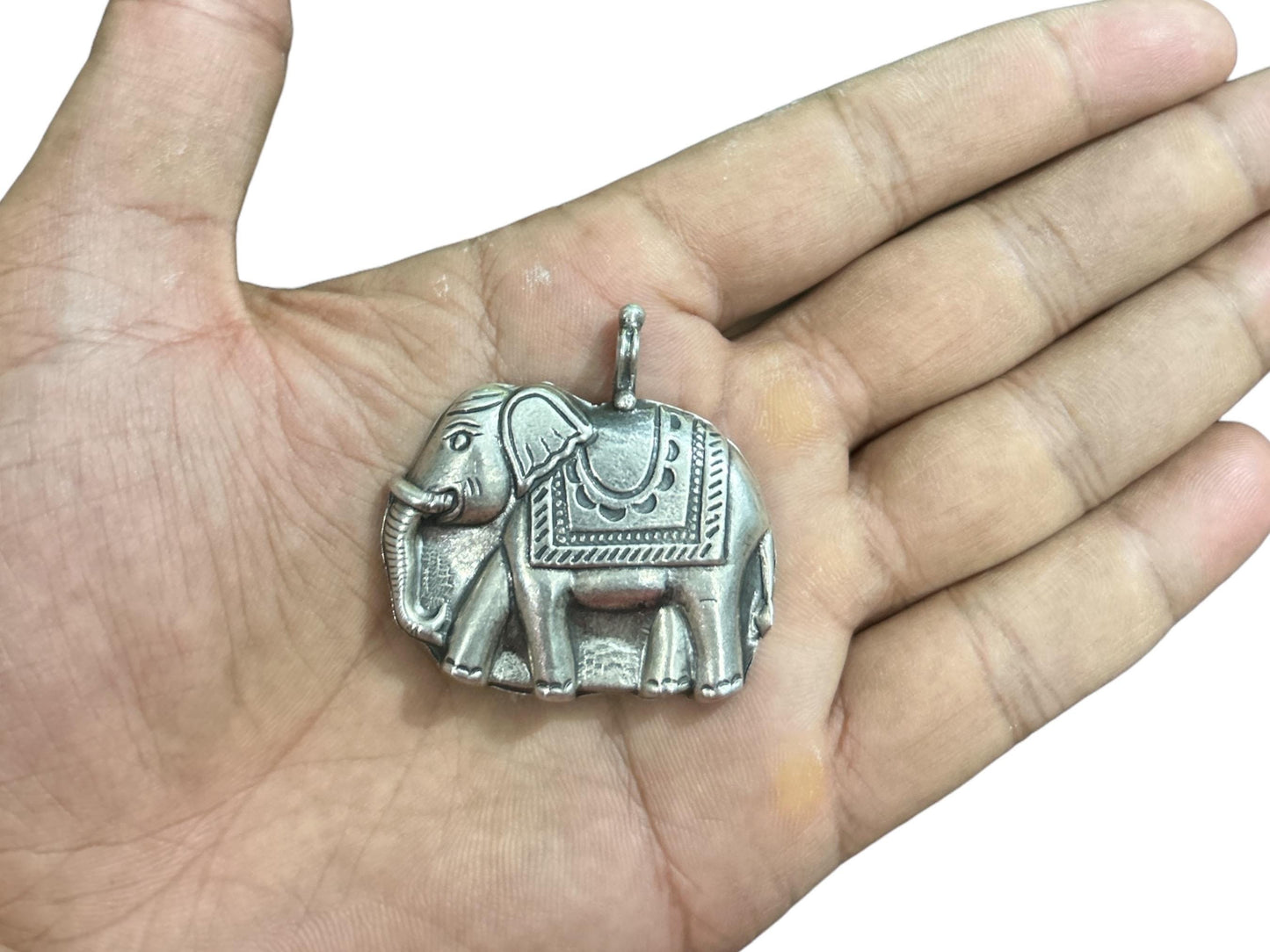 925 Sterling Silver Elephant Pendant  Oxidized Handcrafted Tribal Elephant  Boho Ethnic Statement Jewelry  Lucky Charm  Gift For Her SR4