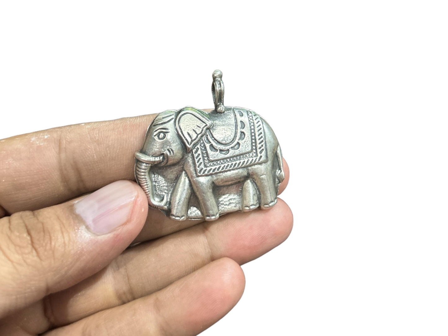 925 Sterling Silver Elephant Pendant  Oxidized Handcrafted Tribal Elephant  Boho Ethnic Statement Jewelry  Lucky Charm  Gift For Her SR4