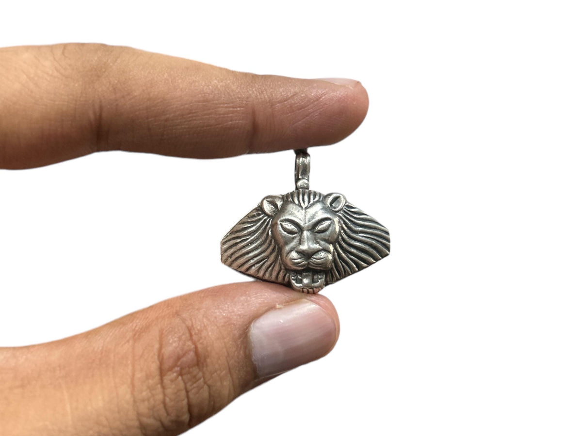 925 Sterling Silver Oxidized Lion Pendant Necklace, Handmade Silver Lion King Charm, Regal Animal Jewelry, Gift for Him/Her (SR37)