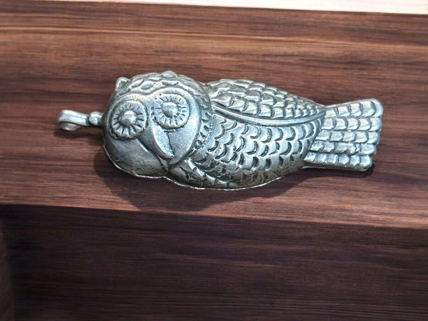 925 Sterling Silver Hand-Painted Owl Pendant Necklace, Animal Silver Jewelry, Wise Owl Charm Gift (SR17)