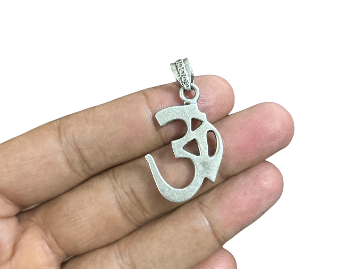 925 Sterling Silver Om Pendant Necklace, Sacred Symbol Spiritual Jewelry, Meditation Yoga Gift, SR18
