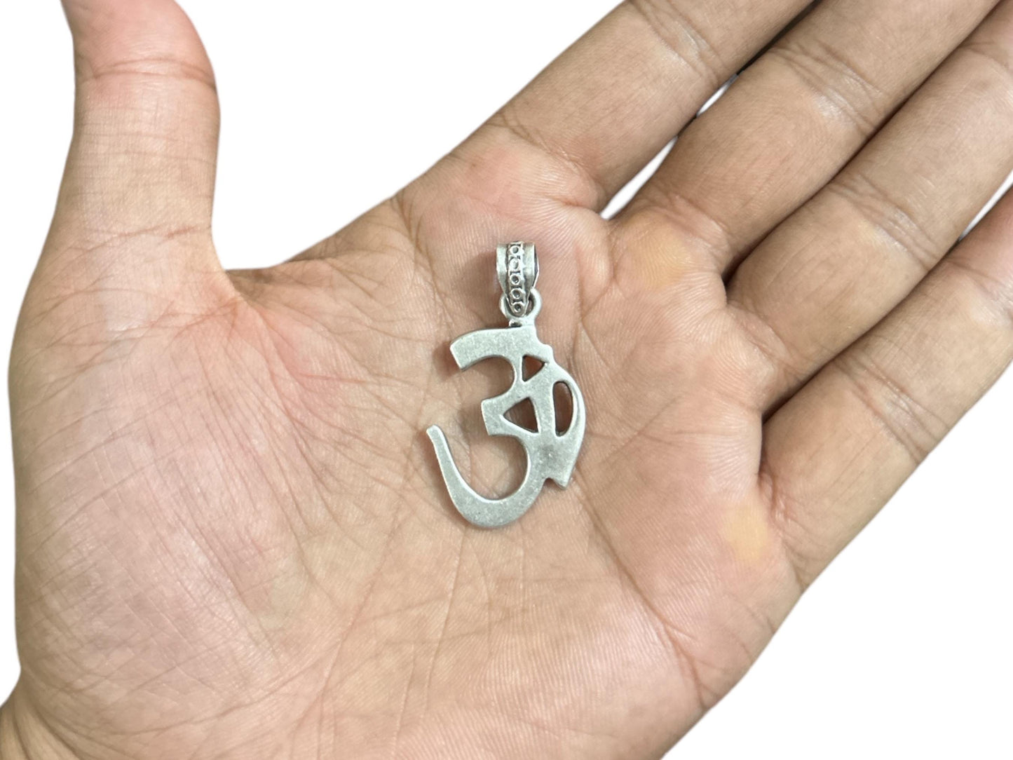 925 Sterling Silver Om Pendant Necklace, Sacred Symbol Spiritual Jewelry, Meditation Yoga Gift, SR18