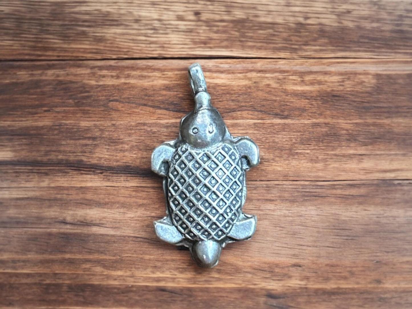 925 Sterling Silver Oxidized Turtle Pendant Necklace, Handmade Turtle Charm, Sea Animal Jewelry Gift (SR12)