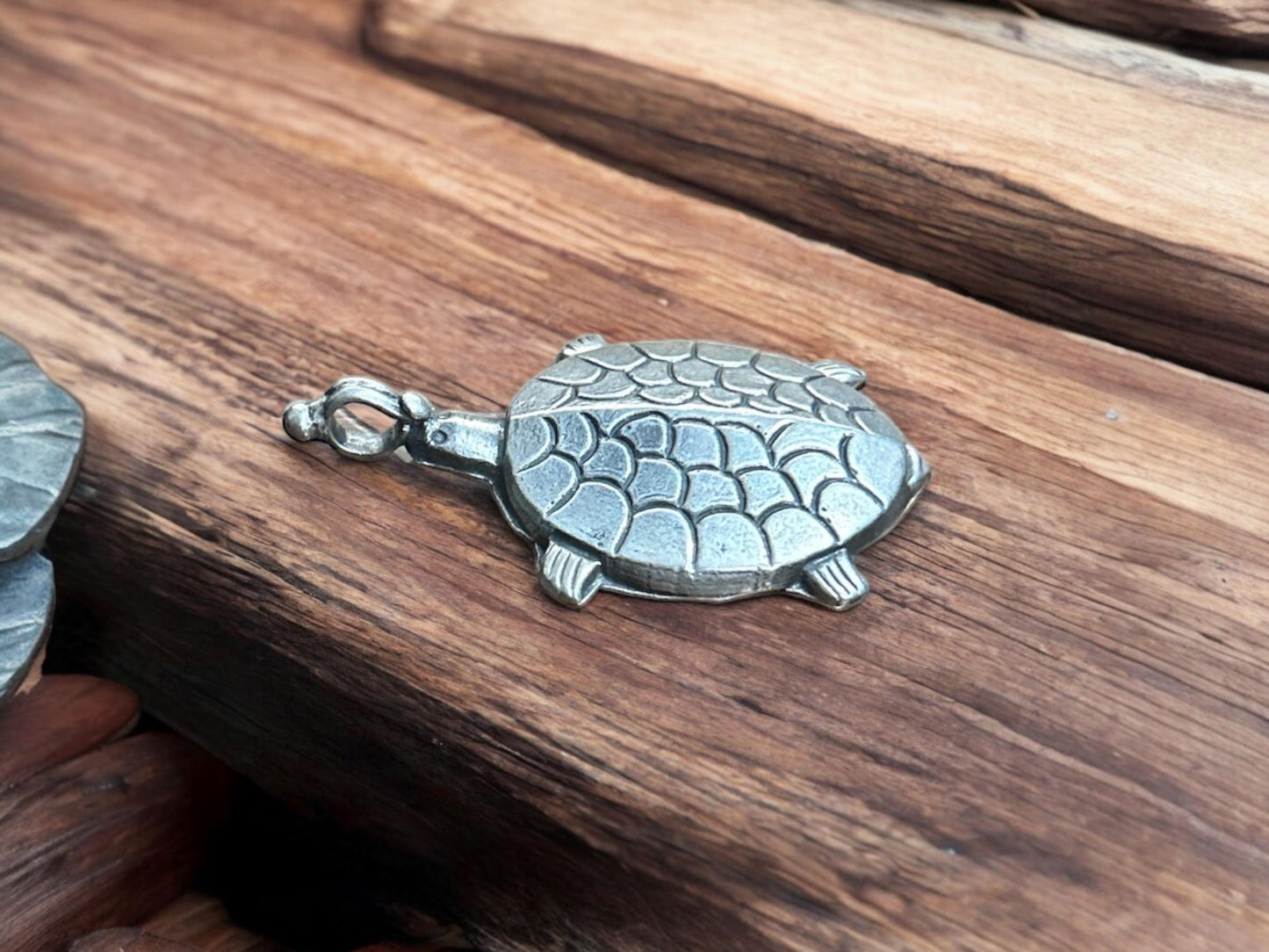 925 Sterling Silver Turtle Pendant  Oxidized Vintage Tribal Turtle Charm  Boho Ethnic Statement Pendant  Sea Turtle Amulet  Gift (SR13)