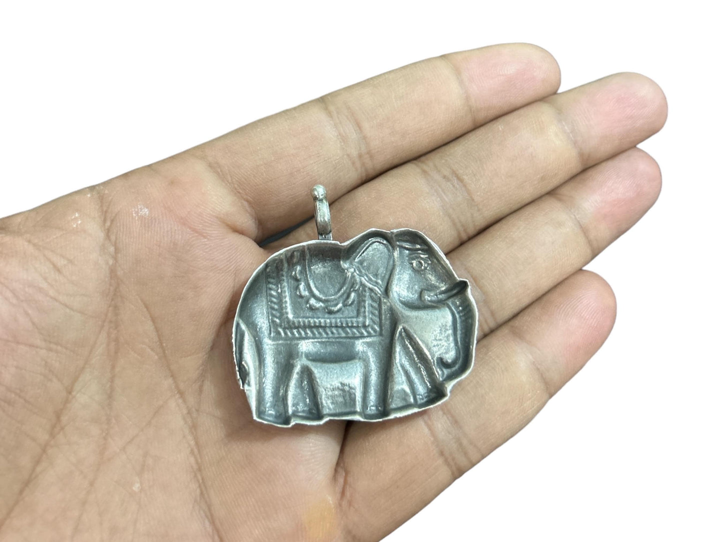 925 Sterling Silver Elephant Pendant  Oxidized Handcrafted Tribal Elephant  Boho Ethnic Statement Jewelry  Lucky Charm  Gift For Her SR4