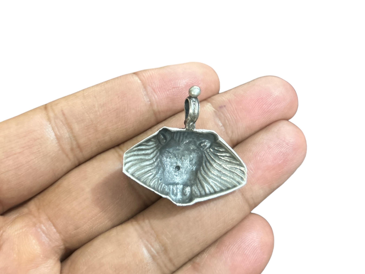 925 Sterling Silver Oxidized Lion Pendant Necklace, Handmade Silver Lion King Charm, Regal Animal Jewelry, Gift for Him/Her (SR37)