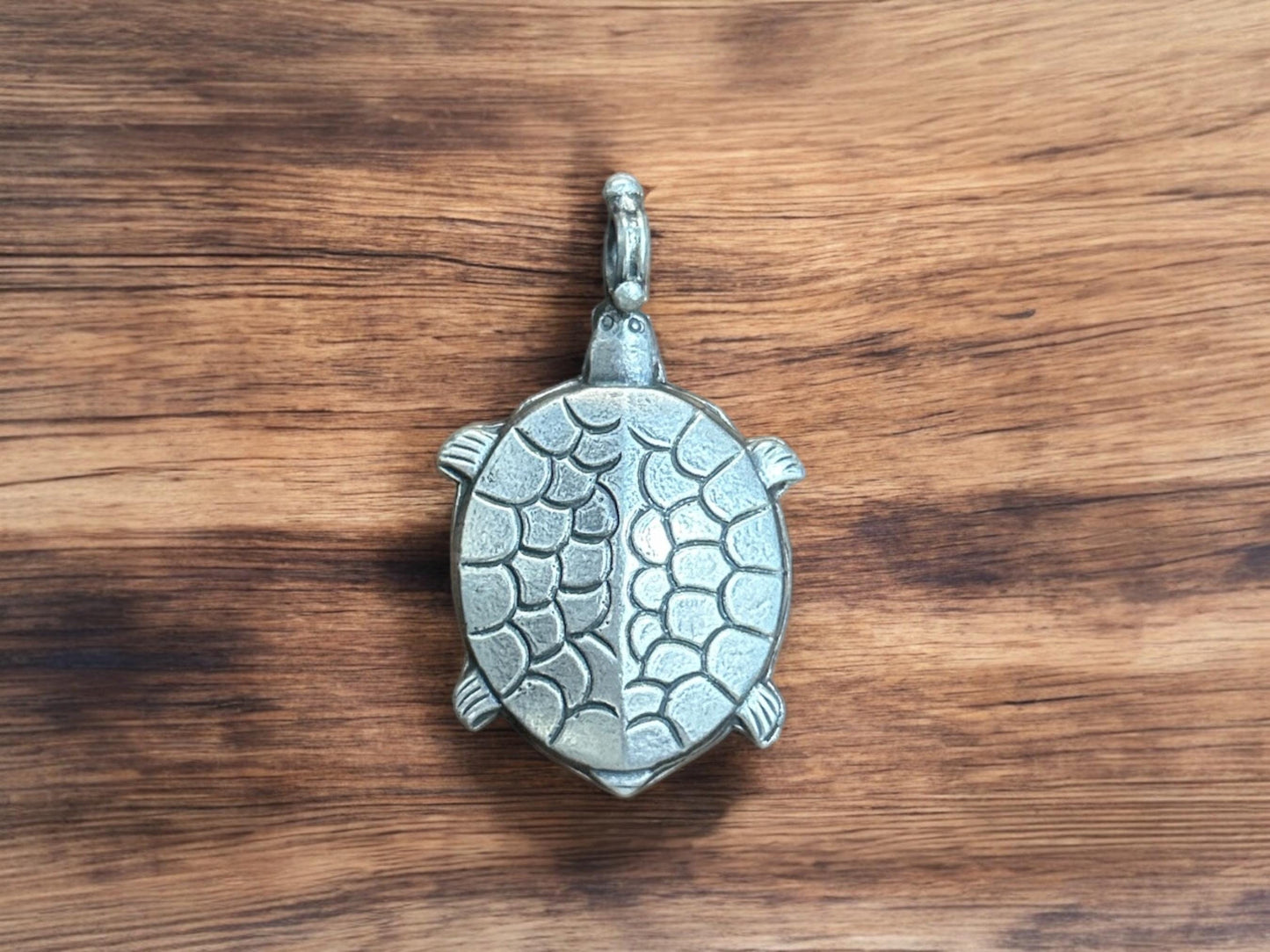 925 Sterling Silver Turtle Pendant  Oxidized Vintage Tribal Turtle Charm  Boho Ethnic Statement Pendant  Sea Turtle Amulet  Gift (SR13)