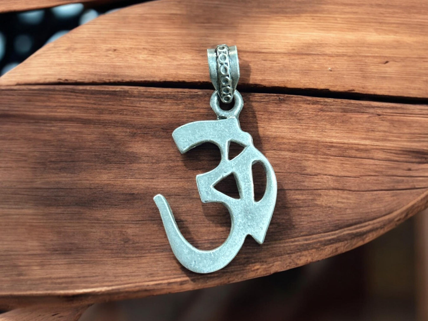 925 Sterling Silver Om Pendant Necklace, Sacred Symbol Spiritual Jewelry, Meditation Yoga Gift, SR18
